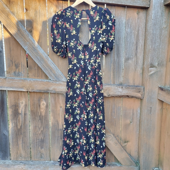 REFORMATION Wildflower Midi Dress with Puff Sleeves size 2 - Picture 8 of 11